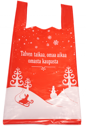 Henkselikassi painatuksella - 40 L - JOULU PUNAINEN